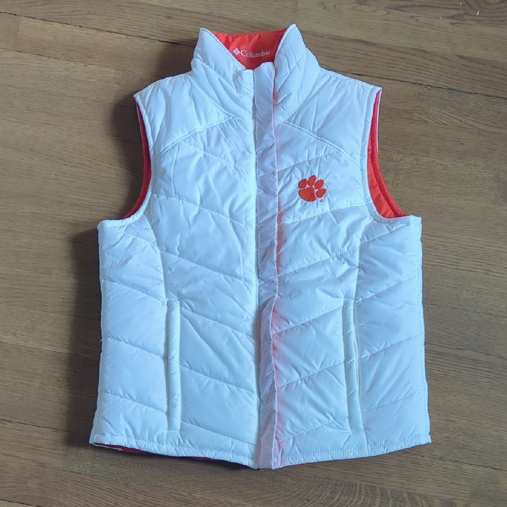 Columbia Reversible White/Orange Clemson Vest